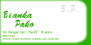 bianka pako business card